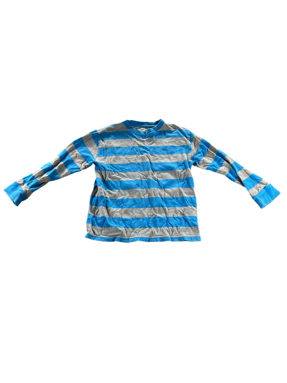 Faded Glory Boys Blue Gray Striped Long Sleeve Shirt Youth Size Medium 8